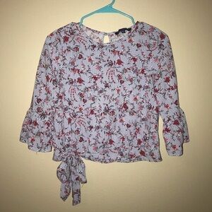 Beautiful floral and striped top, size small